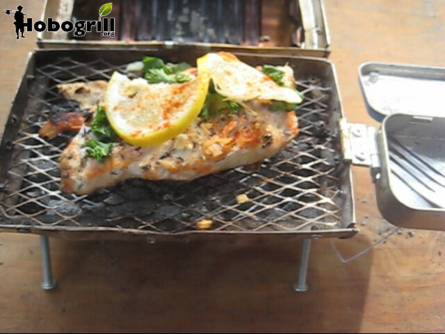 chicken breast garnished with lemon, parsely and paparika
